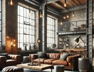 DALL·E 2025-02-23 23.18.30 – An industrial-style living room featuring exposed brick walls, metal accents, and weathered wood furniture. The space has an urban loft-like atmospher DALL·E 2025-02-23 23.18.30 - An industrial-style living room featuring exposed brick walls, metal accents, and weathered wood furniture. The space has an urban loft-like atmospher