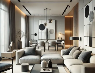 DALL·E 2025-02-23 23.19.02 – A contemporary-style living room featuring sleek furniture, minimal decor, and an open layout. The space has a neutral color palette with bold stateme DALL·E 2025-02-23 23.19.02 - A contemporary-style living room featuring sleek furniture, minimal decor, and an open layout. The space has a neutral color palette with bold stateme