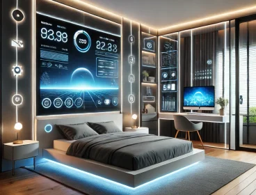 DALL·E 2025-02-27 21.51.00 - A futuristic and smart children's bedroom featuring advanced technology, LED lighting, and modern furniture. The room includes an interactive digital